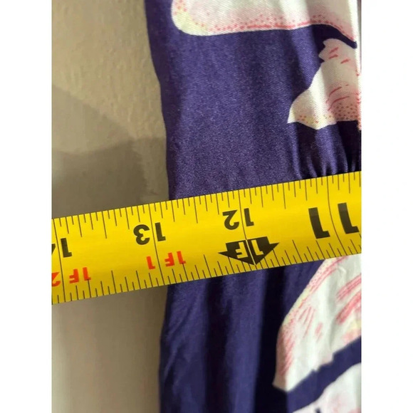 Lulus Womens Tropical Vacation Dress V-Neck Floral Wrap Flutter Sleeve Blue Sz S - Picture 11 of 14